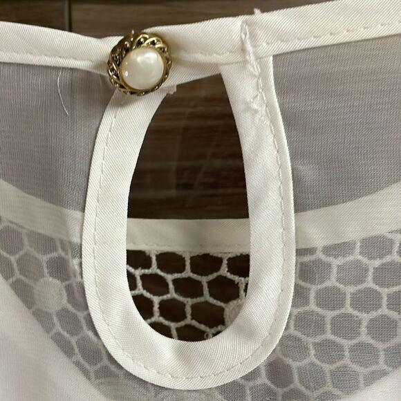 SAM Fashion White 2 Pc Lace Overlay Body Suit,Size Med,White,Lace Heart Overlay - Picture 6 of 11